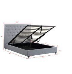 Logan Storage Bed Queen Size -1974 - Husky Furniture - Queen - Grey - 2